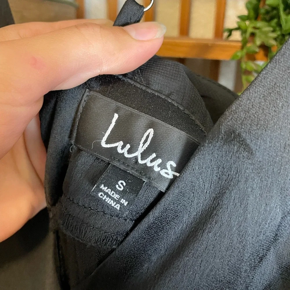 NWT Lulus silk one shoulder black pants jumpsuit - Picture 6 of 8